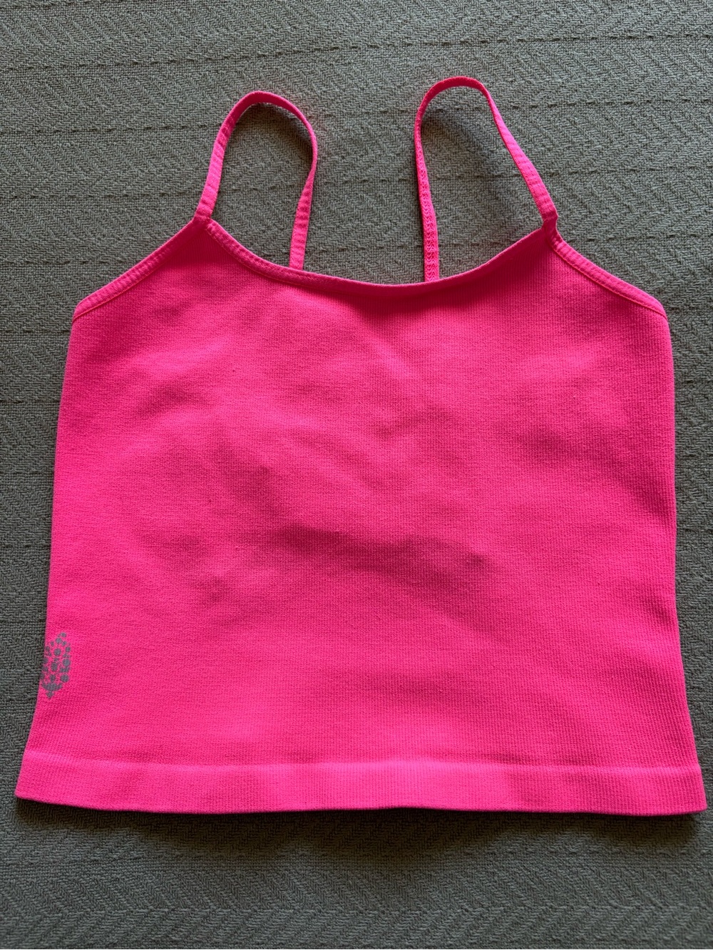 Free People Hot Pink Ribbed Cropped Tank
